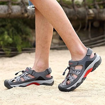 BETOOSEN Mens Closed Toe Sandals Outdoor Athletic Hiking Sandal Summer Lightweight Beach Walking Sandals Fishermen