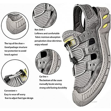 FJAOGS Men's Fashion Athletic Hiking Sandals Adjustable Closed Toe Outdoor Water Shoes