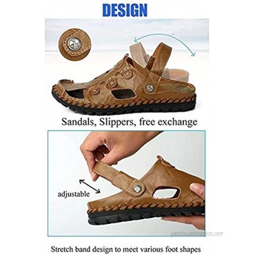 Men Outdoor Sandals Breathable Summer Beach Shoes Closed Toe Walking Fisherman Anti-Slip Comfortable Casual Fashion