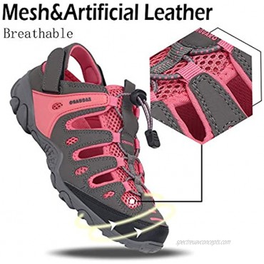 Mens Womens Outdoor Athletic Hiking Sandals Breathable Wading Stream Beach Walking Water Shoes Pink