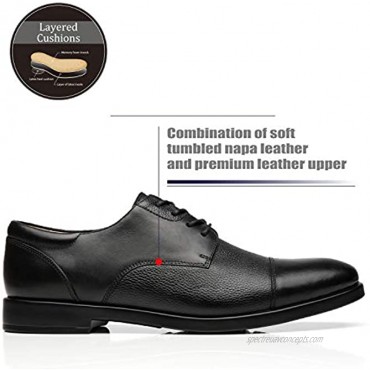 La Milano Wide Width Men's Leather Dress Shoes Slip On Square Toe Loafer Shoes Mens Comfortable Business Extra Wide Shoes EEE