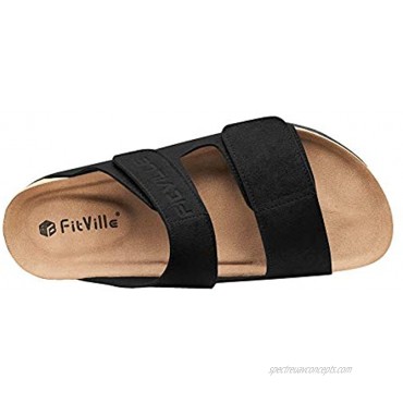FitVille Men's and Women's Adjustable Slippers with Arch Support and High Heel Ring Indoor Outdoor Sandals