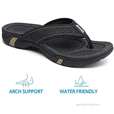 Mens Flip Flops Premium Comfort Men's Sandals with Arch Support Non Slip Summer Beach Waterproof Athletic Sport Thong Sandals for Men Outdoor and Indoor
