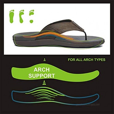 Men‘s Sandals with Arch Support,Orthopaedic Flip Flops for Plantar Fasciitis Flat Feet Indoor Outdoor Beach Slippers