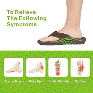 Men‘s Sandals with Arch Support,Orthopaedic Flip Flops for Plantar Fasciitis Flat Feet Indoor Outdoor Beach Slippers