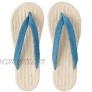 Muji Indian Cotton Blend Room Sandals M Ecru Blue