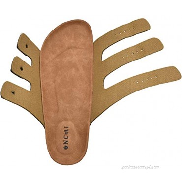 ONCAI Men’s Sandals,Classic Soft Leather Arizona Slides-Summer Cork Flat Florida Beach Slipper with Three Adjustable Buckle Strap Size 7-13