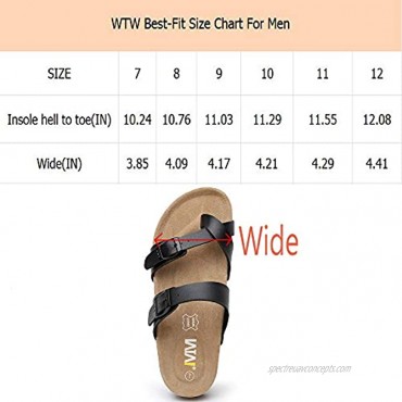 Slip on Flat Cork Mayari Sandals for Men with Adjustable Strap Buckle Open Toe Slippers Suede Sole
