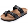 Slip on Flat Cork Mayari Sandals for Men with Adjustable Strap Buckle Open Toe Slippers Suede Sole