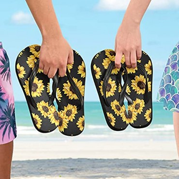 Sunflower Flowers Sandals for Women Flip Flops Summer Rubber Sole,Non-Slip Quick Dry,for Adult for Swim Beach Sport S（20112836）