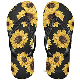 Sunflower Flowers Sandals for Women Flip Flops Summer Rubber Sole,Non-Slip Quick Dry,for Adult for Swim Beach Sport S（20112836）