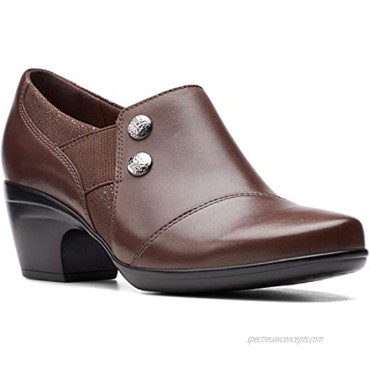 Clarks Emily Beales Dark Brown Leather Synthetic 9 B M