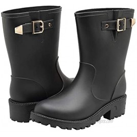 EYUSHIJIA Women's Short Rain Boots Waterproof Slip On Ankle Chelsea Booties