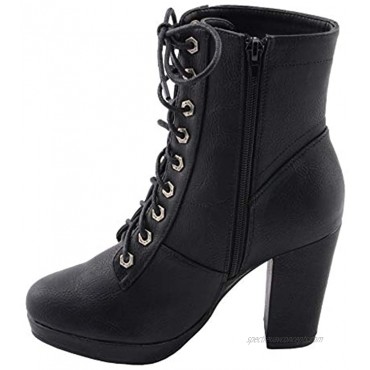 Milwaukee Leather MBL9418 Women's Black Lace-Up Platform Boots with Studded Accents