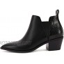 Womens Ankle Boots Pointed Toe Stacked Chunky Heel Slip on Chelsea Short Booties