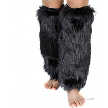 Women's Fur Leg Warmers Sexy Furry Fuzzy Leg Warmers Soft Boot Cuffs Cover 40CM