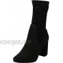 Cambridge Select Women's Closed Round Toe Soft Stretch Sock Style Chunky Block Heel Mid-Calf Boot