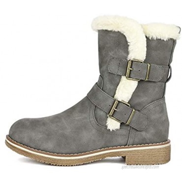 DREAM PAIRS Women's Mid Calf Fashion Winter Snow Boots