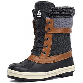 Men's Women's Snow Boots Outdoor Warm Mid-Calf Booties Anti-Skid Water Resistant Winter Shoes
