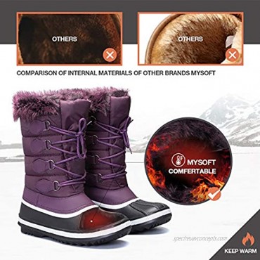 mysoft Women's Waterproof Winter Boots Warm Insulated Snow Boots for Outdoor