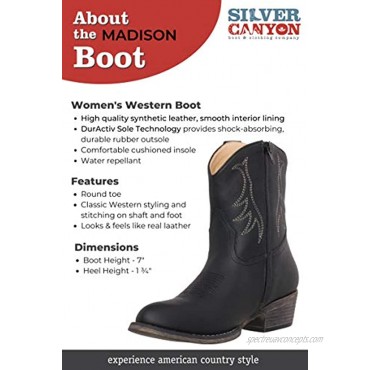 Womens Western Short Cowgirl Cowboy Boot Madison Round Toe by Silver Canyon