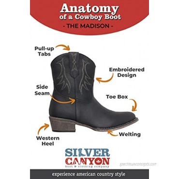 Womens Western Short Cowgirl Cowboy Boot Madison Round Toe by Silver Canyon