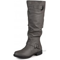 Brinley Co. Womens Regular and Wide-Calf Knee-High Riding Boot