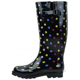 Cambridge Select Women's Pattern Print Colorful Waterproof Welly Rain Boots