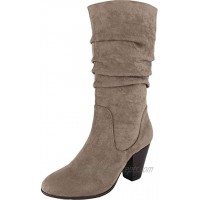 Esprit Oliana Folded Top Block Heel Mid Calf Boots