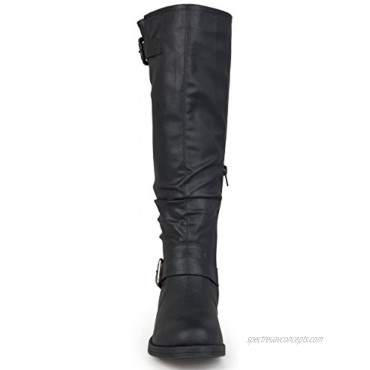 Journee Collection Womens Extra Wide-Calf Buckle Knee-High Riding Boot
