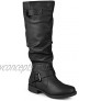 Journee Collection Womens Extra Wide-Calf Buckle Knee-High Riding Boot