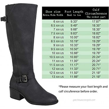 Luoika Women's Knee High Boots Wide Width Extra Wide Calf Winter Boots.…