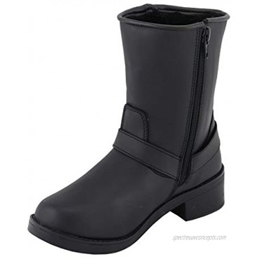 Milwaukee Leather MBL9475 Ladies Black Engineer Style Riding Boots with Side Zipper 7.5