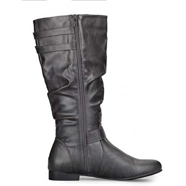 mysoft Women's Knee High Boots Flat Warm Winter Boots with Side Zipper