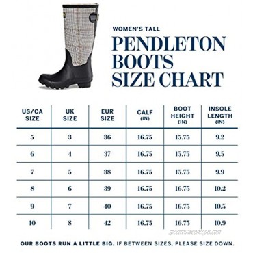 Pendleton Women's Classic Tall Slip-Resistant Rain Boot with Accessory on The Side