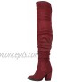 Refresh Footwear Slouch Western Thigh High Over The Knee Chunky Black Heel Boot