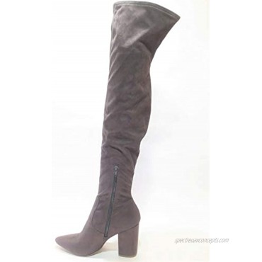 Steve Madden Women's Rational Pointed Toe Over the Kneee Fashion Boot Size 9 Grey