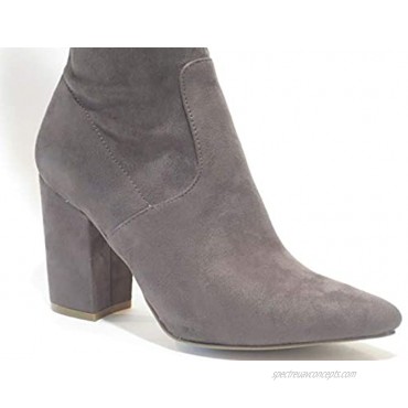 Steve Madden Women's Rational Pointed Toe Over the Kneee Fashion Boot Size 9 Grey
