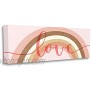 Stupell Industries Love Sentiment Over Pink Desert Tone Rainbow Designed by Daphne Polselli Canvas Wall Art 13 x 30