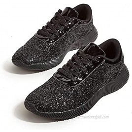 BELOS Women's Glitter Shoes Sparkly Lightweight Metallic Sequins Tennis Shoes