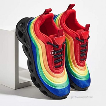 LUCKY STEP Women's Chunky Platform Tie Dye Rainbow Sneakers Tennis Running Fashion Shoes