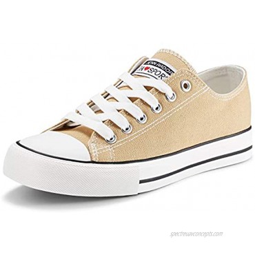 Womens Sneakers Casual Canvas Shoes Classic Low Cut Lace up Comfortable Tenni.