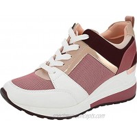 Yolanda Zula Women's Wedge Sneakers High Heel Fashion Lightweight Walking Shoes