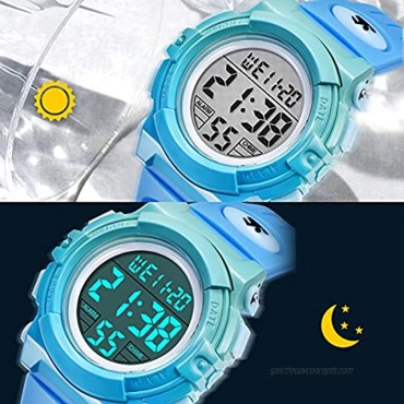 Kids Watch,Boys Watch for 6-15 Year Old Boys,Digital Sport Outdoor Multifunctional Chronograph LED 50 M Waterproof Alarm Calendar Analog Watch for Children with Silicone Band
