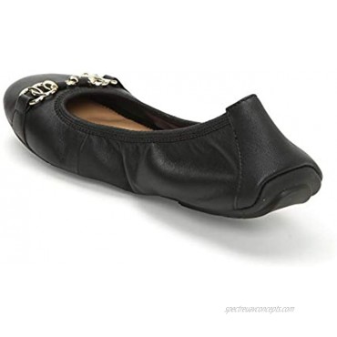 Olympia Ballet Flat w Silver Chain