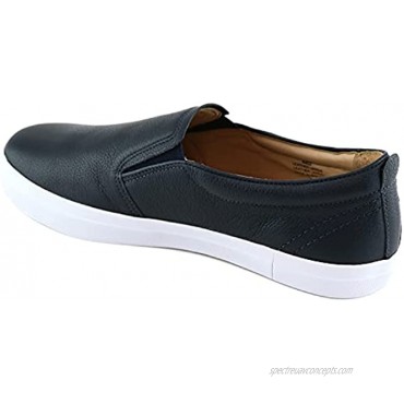 MARC JOSEPH NEW YORK Womens Casual Comfortable Genuine Leather Lightweight Low Top Fashion Slip-On Walking Sneaker Flat Shoes