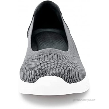 Puxowe Women's Slip on Loafers Lightweight Low-Top Flat Knit Shoes