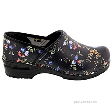 Bjork Professional Mimosa Floral Leather Clogs