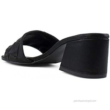 RF ROOM OF FASHION Women's Open Toe Slip On Mule Block Heel Sandals