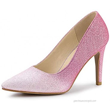 Allegra K Women's Party Glitter Stiletto High Heels Pumps